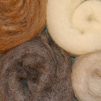 Rohwolle im Beutel - 4 Naturfarben 100g