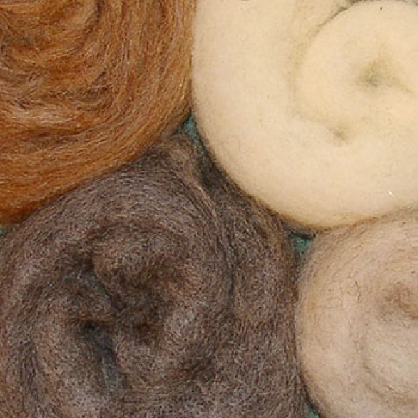 Rohwolle im Beutel - 4 Naturfarben 100g